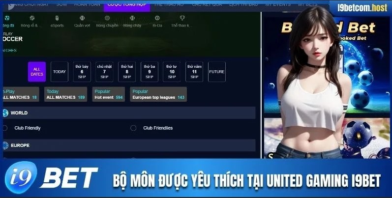 Bộ môn được yêu thích nhất tại United Gaming I9BET
